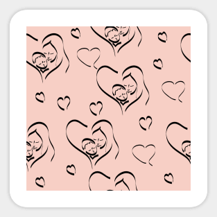 Mother Love Vector Seamless Fashion Background Sticker